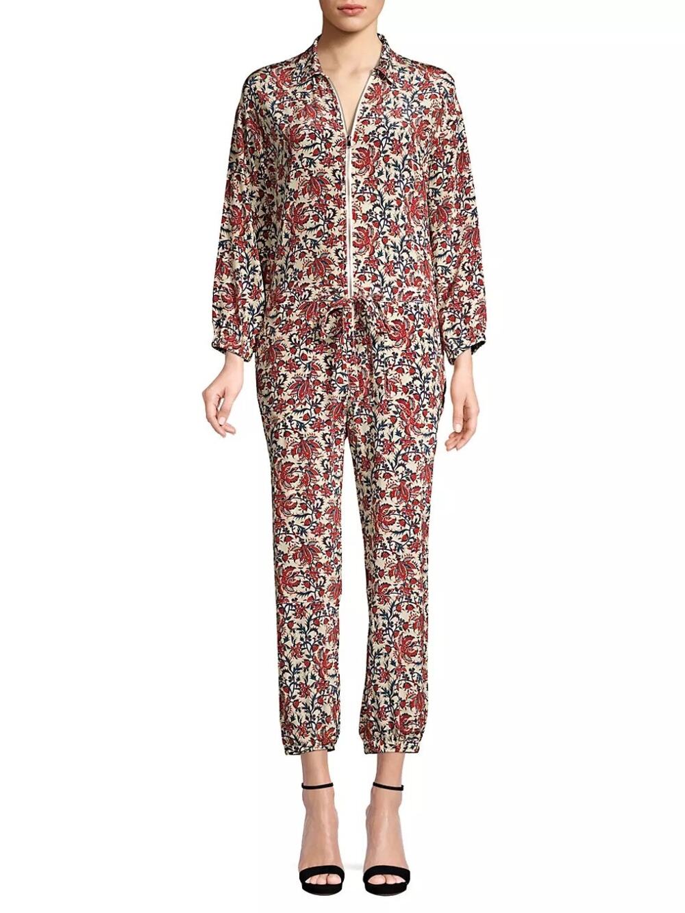 ROBERT RODRIGUEZ Women's Taylor Floral Cropped Floral Shirt Jumpsuit Size 4